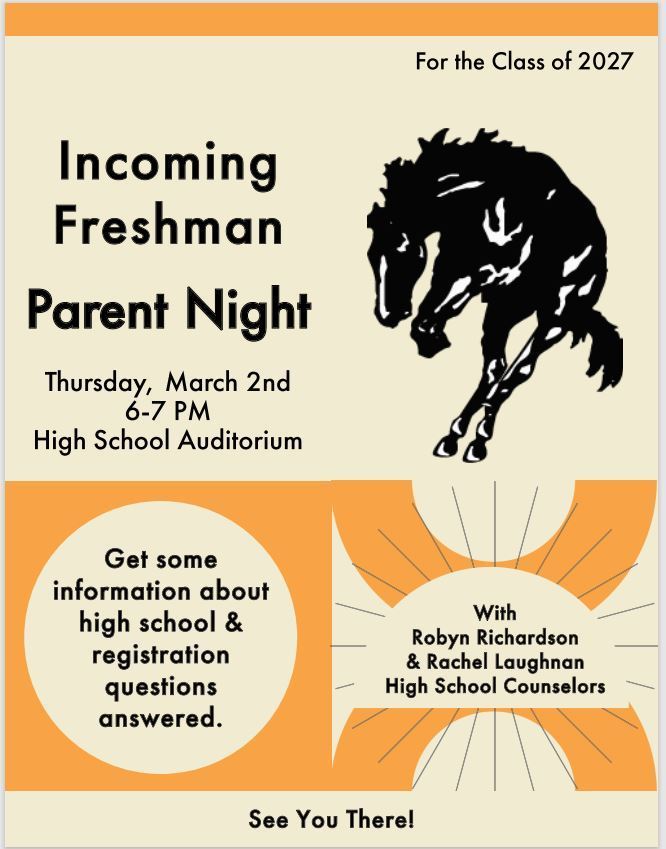 Incoming Freshman Parent Night Flyer